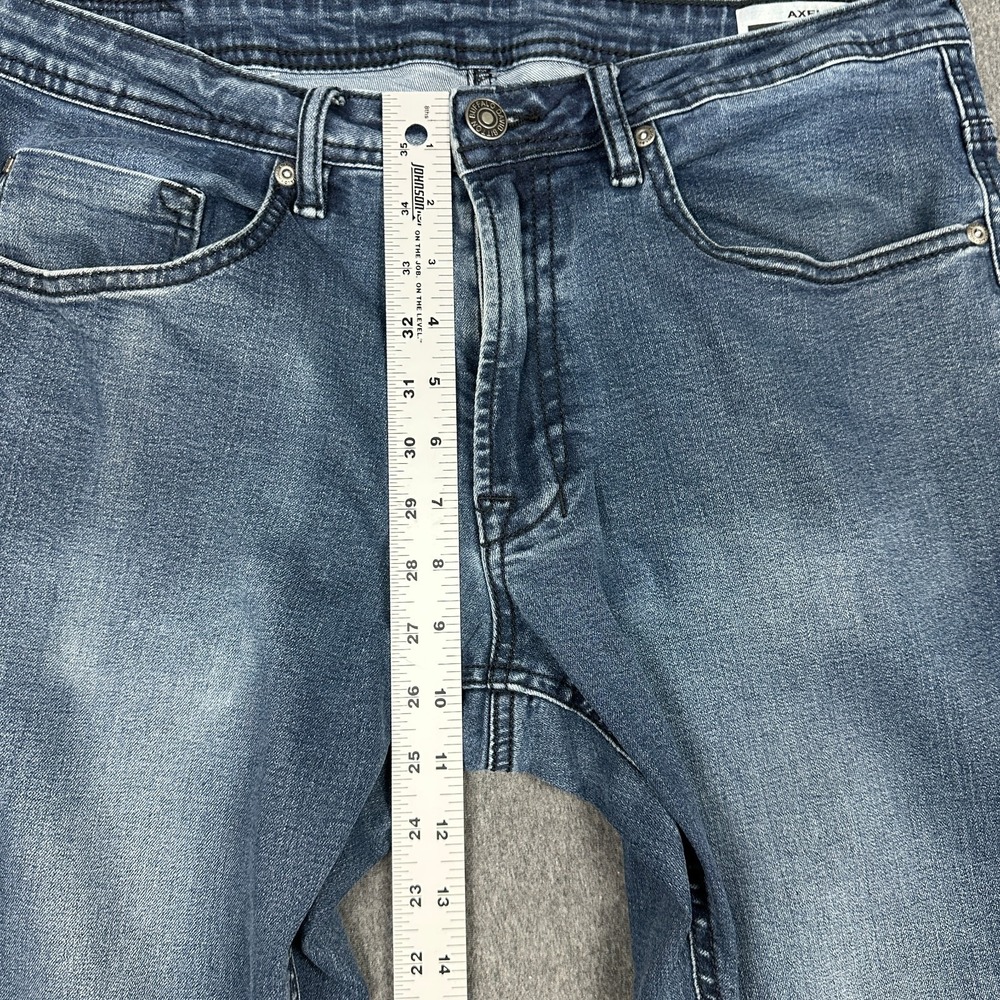 Buffalo David Bitton Axel Slim Stretch Jeans Mens 34x30 Blue Medium Wash Denim - Picture 5 of 9